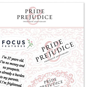 PRIDE & PREJUDICE 20TH ANNIVERSARY STICKER SET